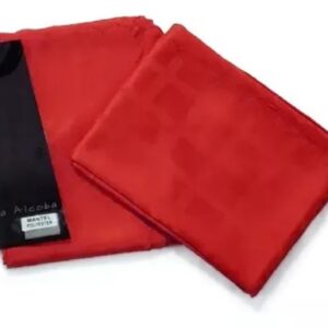 Mantel Rectangular De Tela Antimancha tropical La Alcoba 150 x 250cm/Rojo