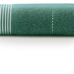 Toallón Jean Cartier Scala Con Guarda Rayas 100% Algodón 400 Grs/verde