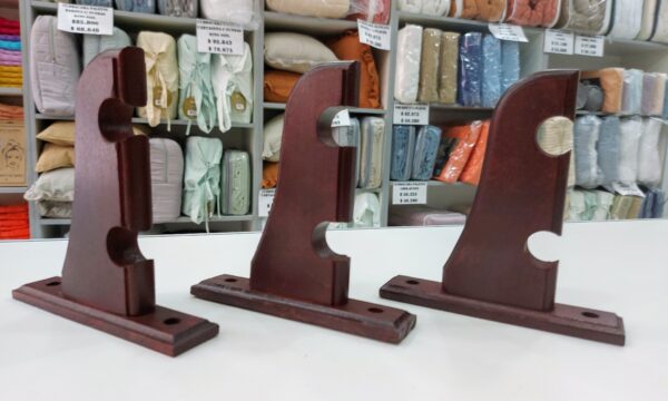Kit soporte para barral doble madera cedro 22mm - Imagen 2