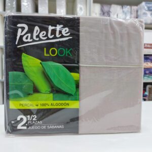 Juego Sabanas Palette Look Liso/Beige.100% Algodón 2 1/2 Plazas