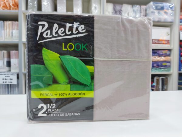 Juego Sabanas Palette Look Liso/Beige.100% Algodón 2 1/2 Plazas