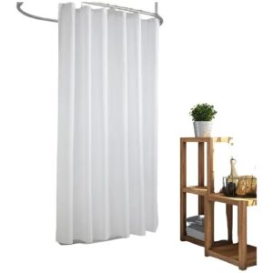Cortina de Baño Jean Cartier Linen Premium Textura Símil Lino lisa c/ ganchos metálicos / Blanca