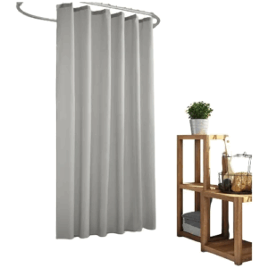 Cortina de Baño Jean Cartier Linen Premium Textura Símil Lino lisa c/ ganchos metálicos / Gris