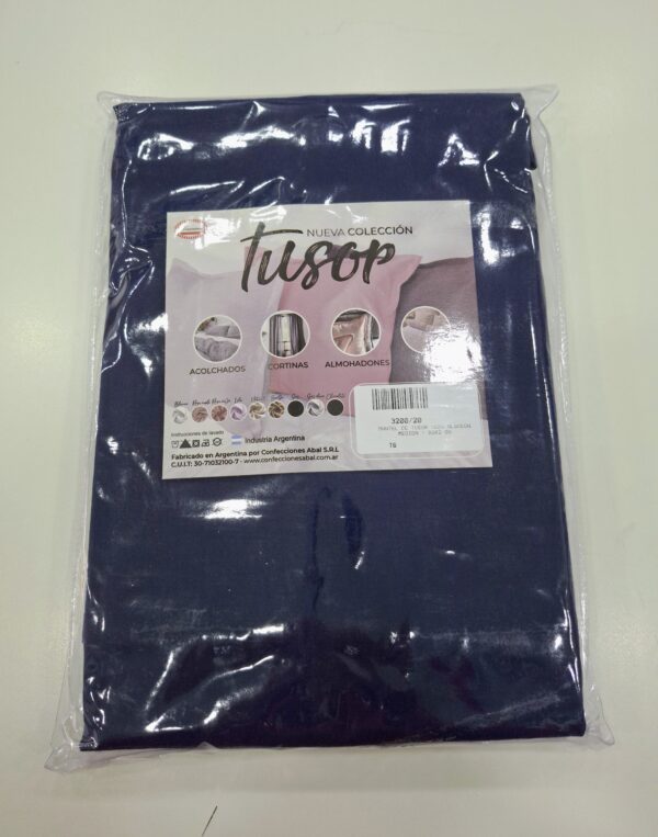 Mantel De Tussor 150 x 2.00mts 100% algodon Louisiana/Azul - Imagen 2