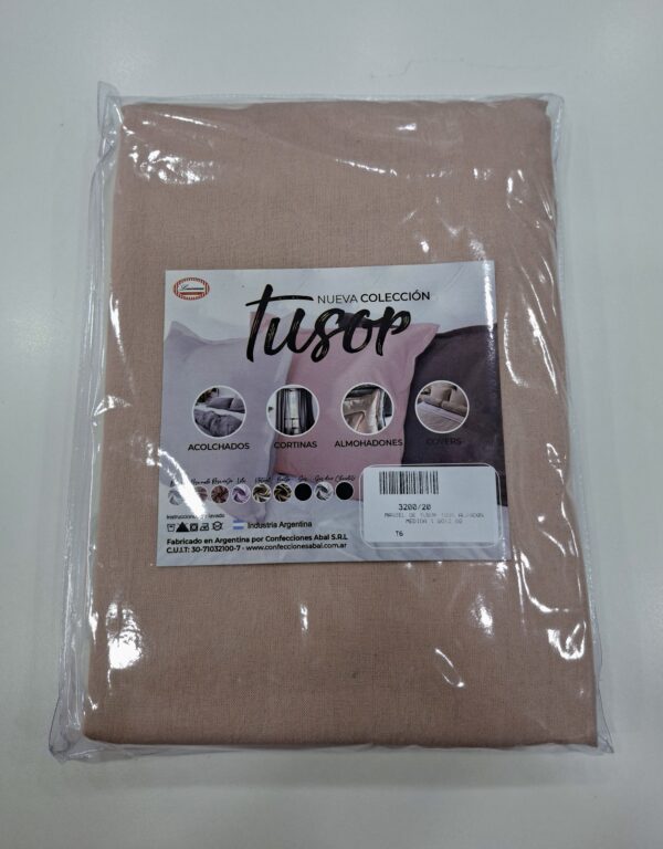 Mantel De Tussor 150 x 2.00mts 100% algodon Louisiana/Rosa - Imagen 2