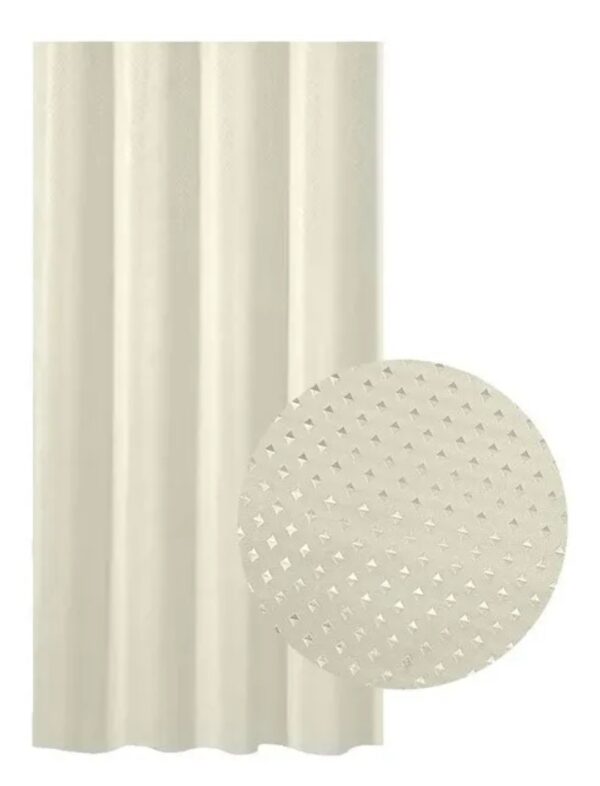Cortina De Baño City Blanco Diamante Impermeable 180 x180cm/Natural
