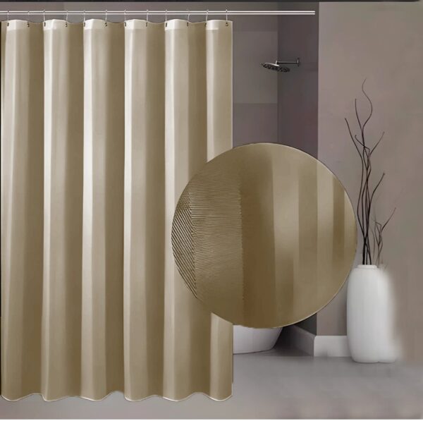 Cortina De Baño Catana Home Rayada Impermeable 180 x180cm/Beige