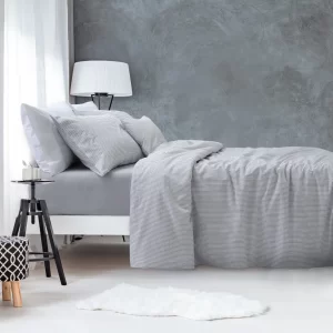 Juego De Sábana Palette Lines Full 100% Algodón 180Hilos 2 1/2 Plazas/Gris