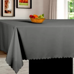 Mantel Rectangular Antimancha Delfín Blanco 150x200 Cm/Gris Oscuro
