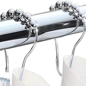 Ganchos de Cortina De Baño Roller Acero Deslizante Platedo