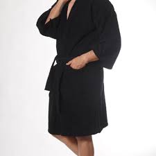 Bata De Toalla Franco Valente 100% Algodón Calidad Premium Talle XL/Negro