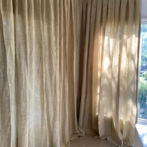 JUEGO CORTINA DE GASA LISO 100% ALGODÓN CON PRESILLA OCULTA 145 X210CM/Beige