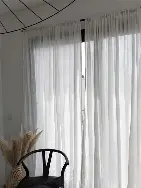 JUEGO CORTINA DE GASA LISO 100% ALGODÓN CON PRESILLA OCULTA 145 X210CM/BLANCO