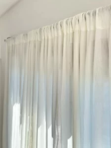 JUEGO CORTINA DE GASA LISO 100% ALGODÓN CON PRESILLA OCULTA 145 X210CM/Natural