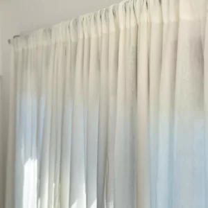 JUEGO CORTINA DE GASA LISO 100% ALGODÓN CON PRESILLA OCULTA 145 X210CM/Natural