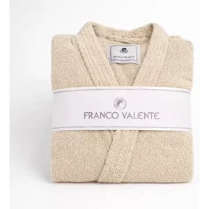Bata De Toalla Franco Valente 100% Algodón Calidad Premium Talle L/Beige