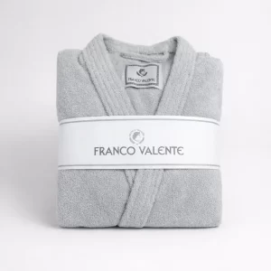 Bata De Toalla Franco Valente 100% Algodón Calidad Premium Talle L/Gris Perla