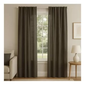 JUEGO CORTINA DE GASA LISO 100% ALGODÓN CON PRESILLA OCULTA 145 X210CM/Vison