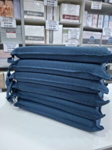 Almohadones para silla c/gobelino rustico/Azul. Pack x 6u. 40 x 40cm.