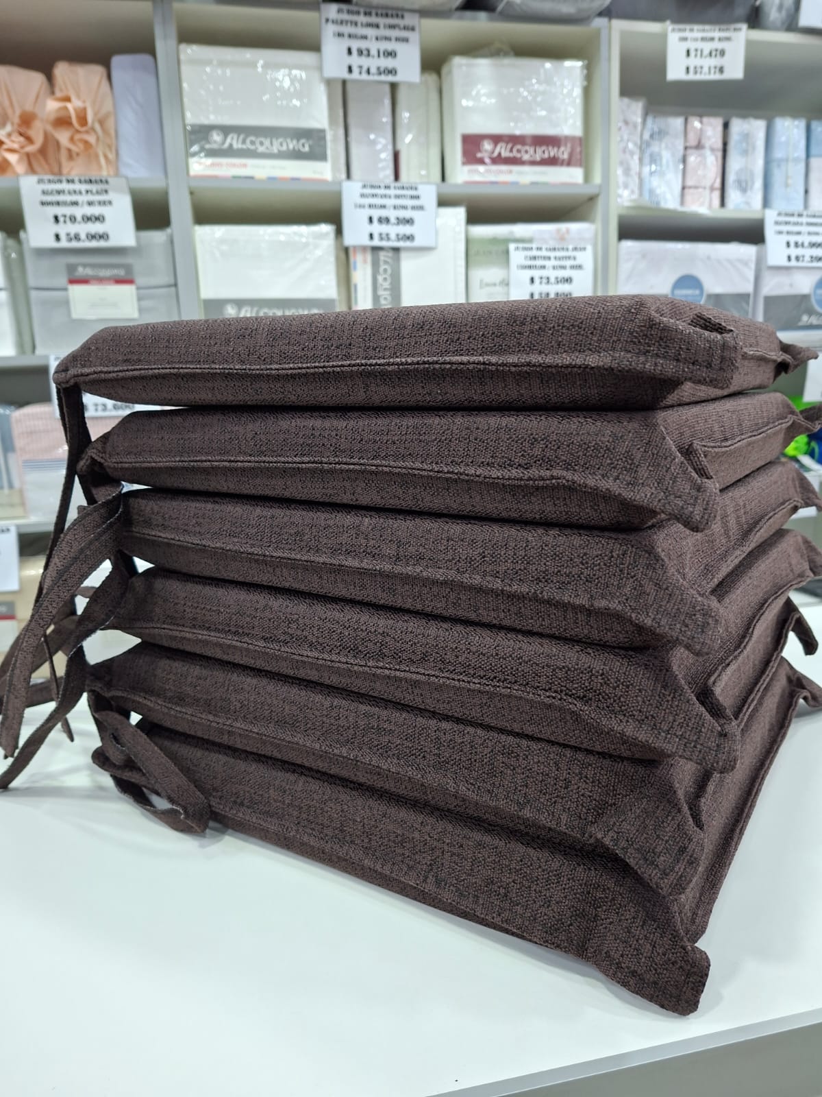 Almohadones para silla c/gobelino rustico/Marron. Pack x 6u. 40 x 40cm. - Imagen 2